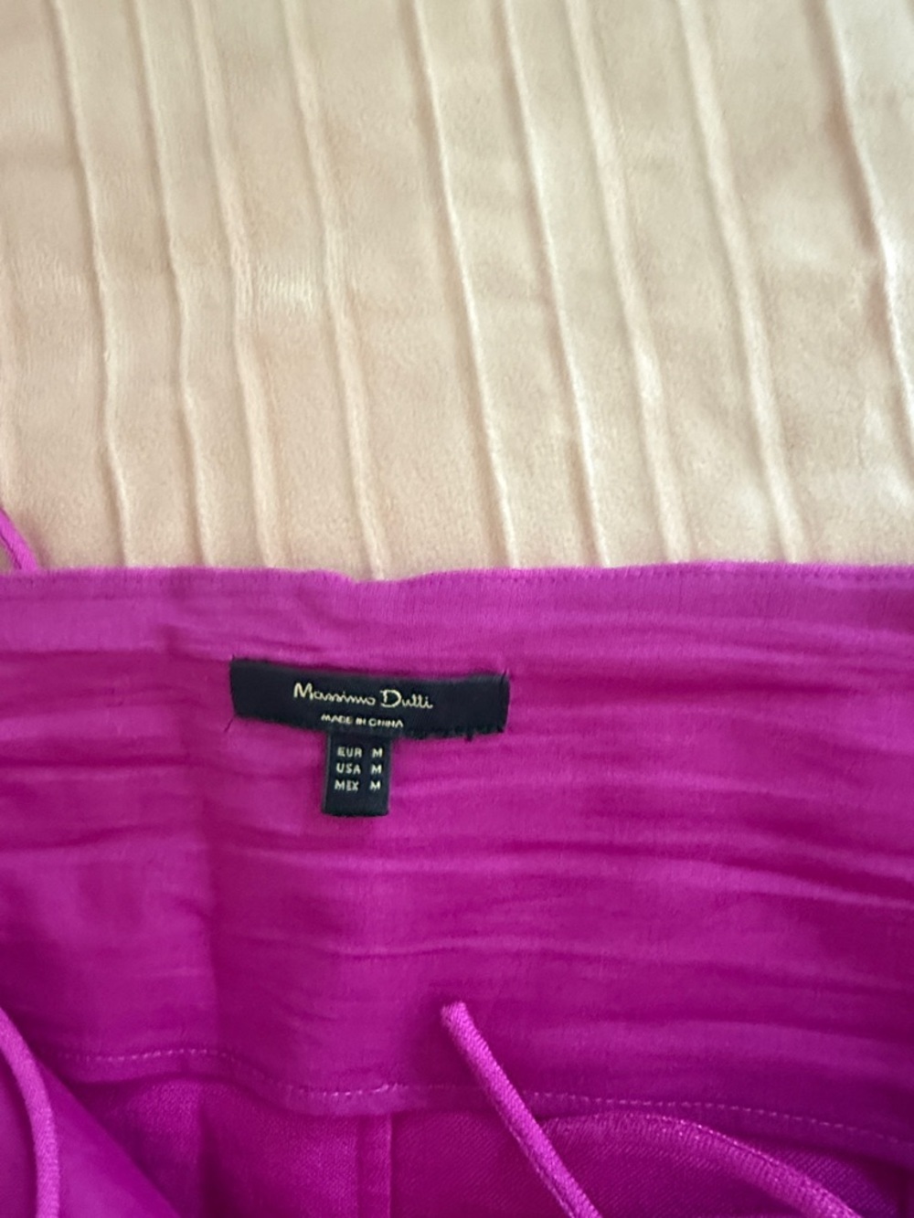 Massimo Dutti Fuchsia Pink Linen Blend Strappy Straps Midi Dress Slip Dress Sz M - Picture 13 of 16